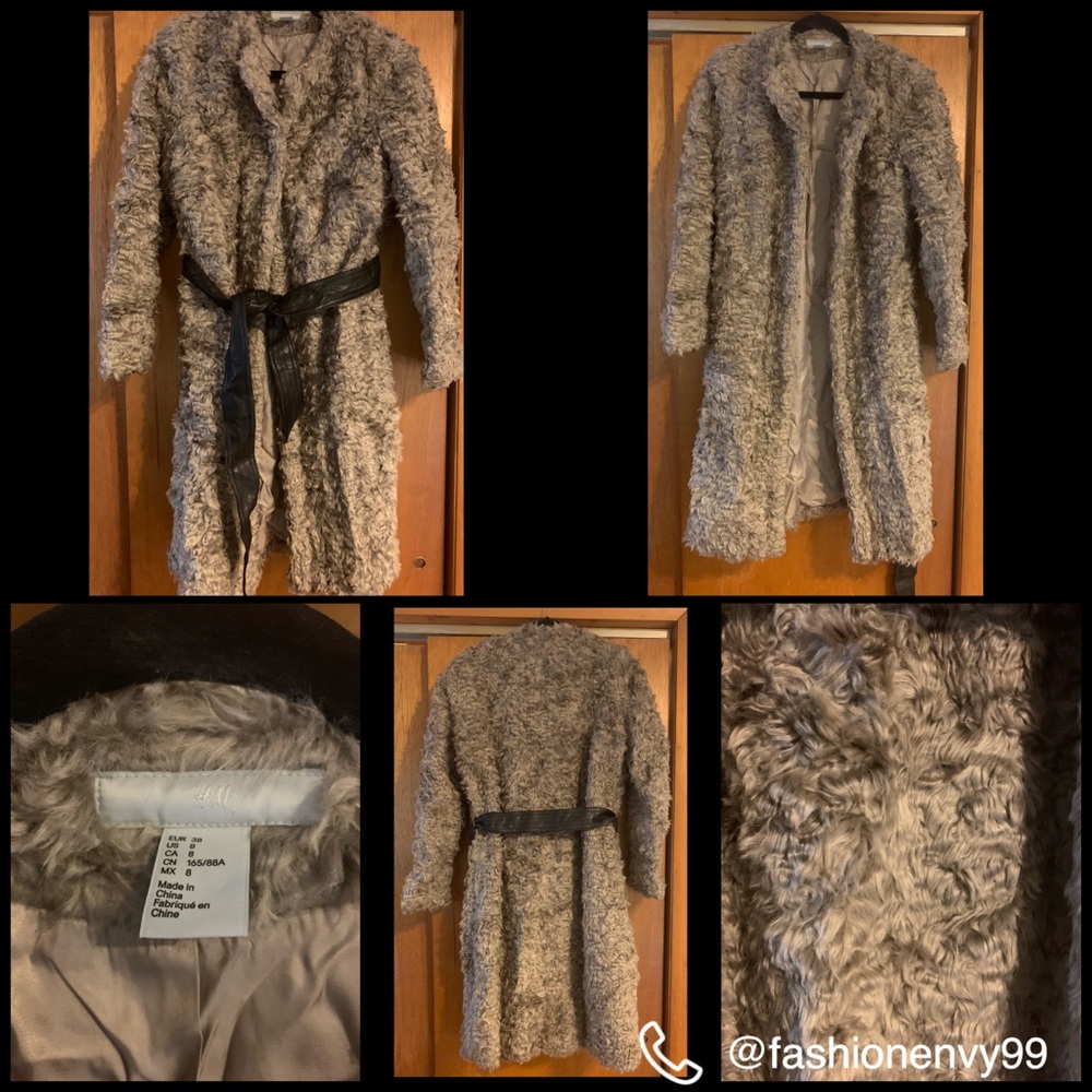 Faux fur mid length coat. Worn Once‼️